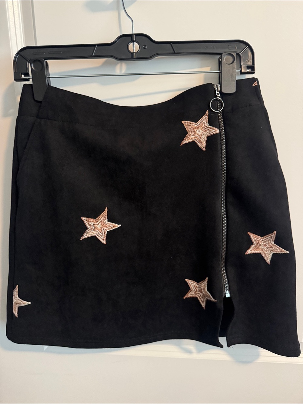 Altar’d State Black Star Patch Mini Skirt with Zip. NWT. Size Medium